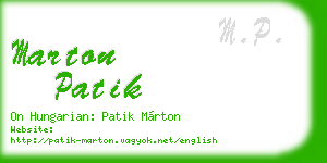 marton patik business card